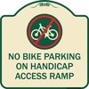 Signmission No Bike Parking on Handicap Access Ramp Heavy-Gauge Aluminum Sign, 18" x 18", TG-1818-23855 A-DES-TG-1818-23855